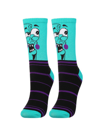 Skarpety - Skarpetki bawełniane unisex z zabawnym wzorem 3-pak TURQUOISE - produkt 8