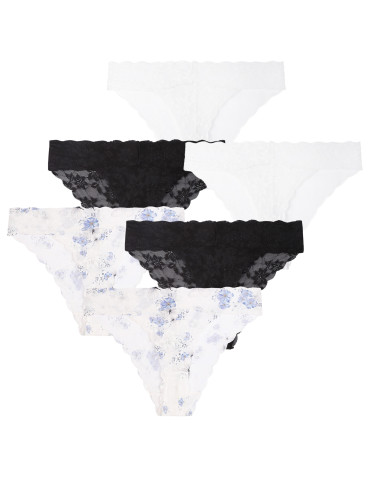Figi - Majtki damskie koronkowe figi bikini 6-pak WIELOKOLOROWY - produkt 1