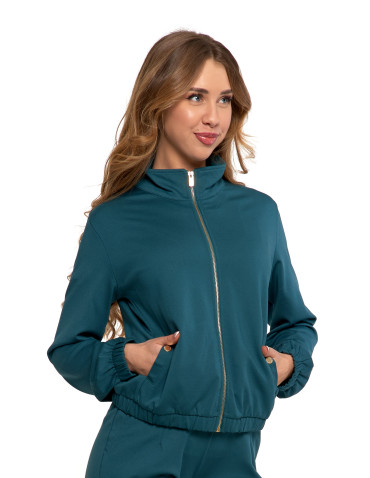 Nowości - Bluza damska dresowa bez kaptura ZIELONY - produkt 6