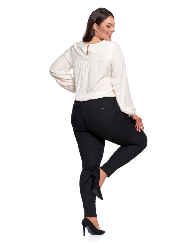 Nowości - Spodnie damskie skinny elastyczne CZARNY - produkt 11