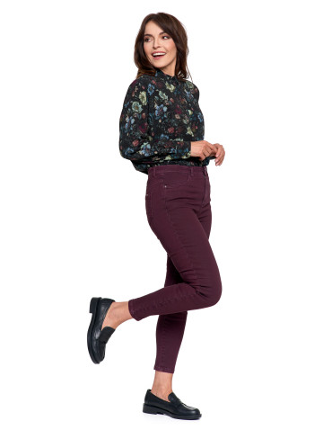 Nowości - Spodnie damskie skinny elastyczne FIOLETOWY - produkt 3