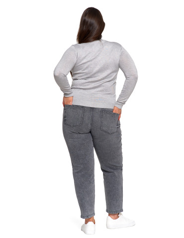Swetry - Damski golf sweter z wiskozy SZARY - produkt 13