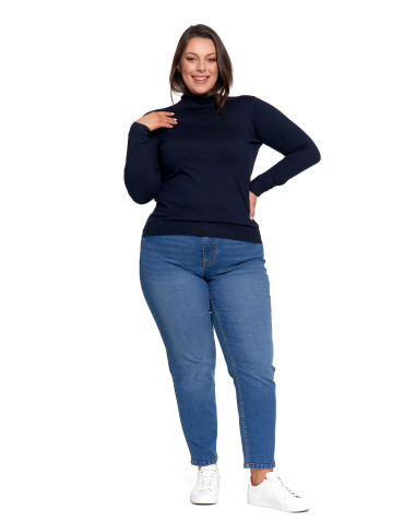 Nowości - Damski golf sweter z wiskozy GRANATOWY - produkt 12
