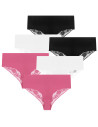 Majtki damskie figi maxi bikini laserowo cięte koronka 6-pak WIELOKOLOROWY