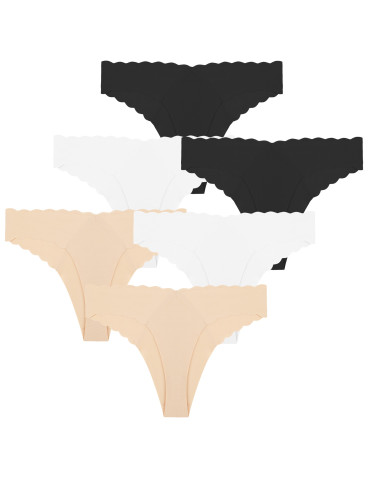 Figi - Majtki figi damskie bikini bezszwowe 6-pak WIELOKOLOROWY - produkt 1