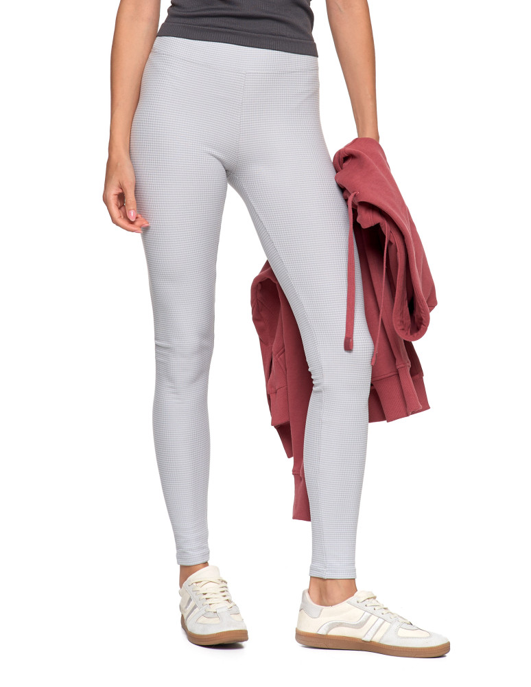 Legginsy - Damskie legginsy z wysokim stanem i prążkowaną strukturą SZARY - produkt moraj.pl 10