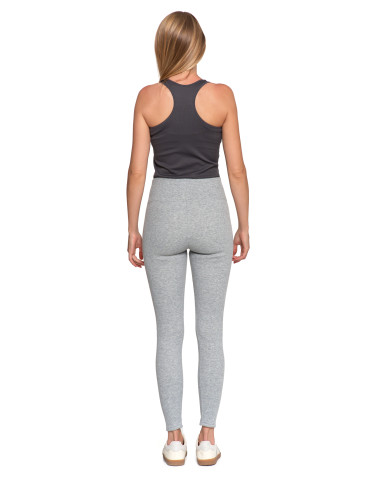 Legginsy - Prążkowane legginsy damskie z wysokim stanem ocieplane MOKKA - produkt 23