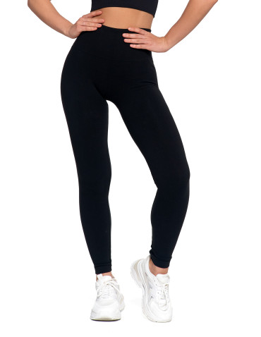 Legginsy - Legginsy damskie ocieplane z wysokim stanem i szerokim pasem CZARNY - produkt 10