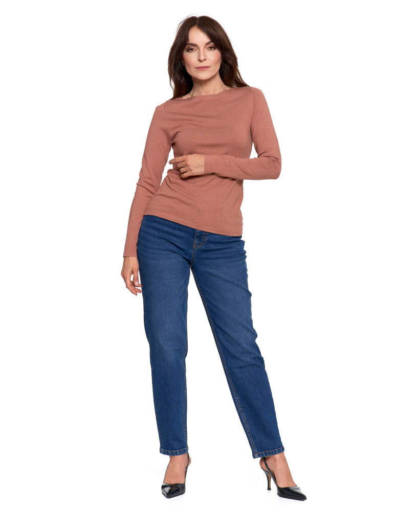 Swetry - Sweter damski z wiskozy cienki o dopasowanym kroju MOKKA - produkt moraj.pl 1