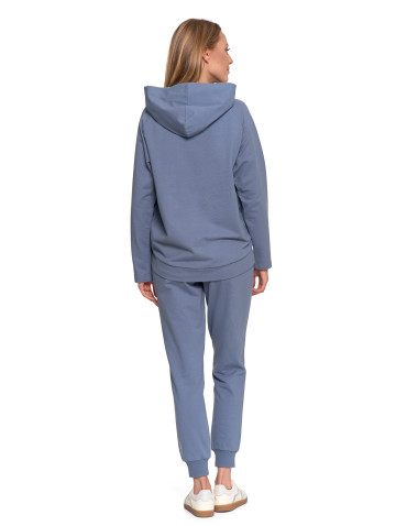 Bluzy - Bluza dresowa damska na zamek z kapturem luźna GRAFIT - produkt 2