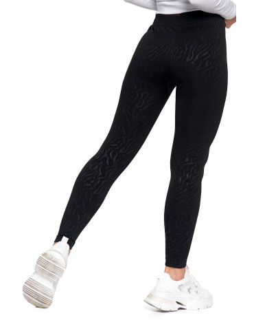 Legginsy - Damskie legginsy ocieplane z szeroką gumą w pasie CZARNY - produkt 10