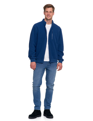 Odzież wierzchnia - Polar męski zapinany na zamek ze stójką i kieszeniami JEANS - produkt 1