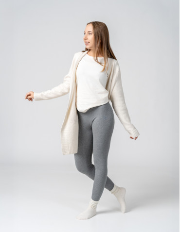 Legginsy - Klasyczne bawełniane legginsy damskie WIELOKOLOROWY - produkt 1