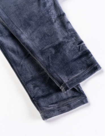 Legginsy - Legginsy damskie welurowe z wysokim stanem SZARY - produkt 4