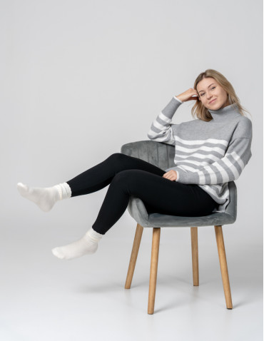 Legginsy - Klasyczne bawełniane legginsy damskie WIELOKOLOROWY - produkt 27