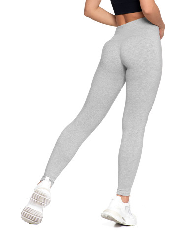 Legginsy - Legginsy damskie ocieplane z wysokim stanem i szerokim pasem SZARY - produkt 5