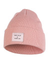 Czapka damska beanie klasyczna z naszywką RÓŻOWY