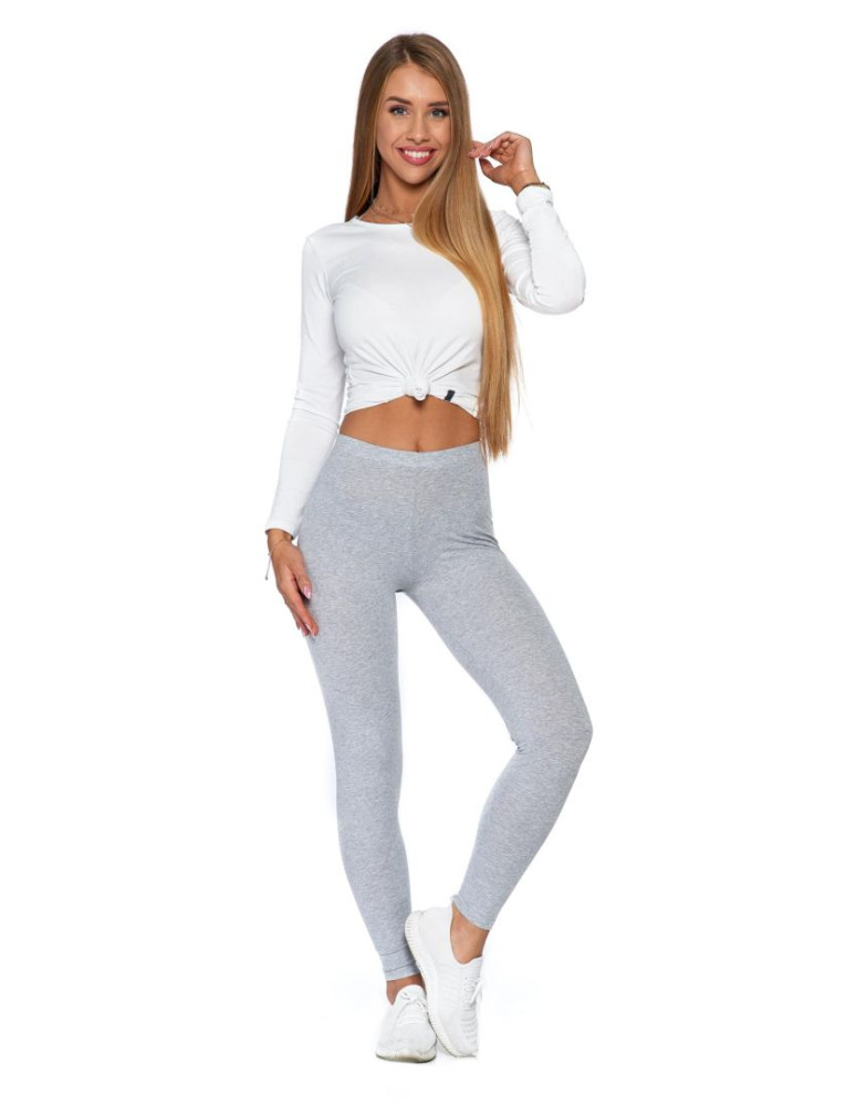 Legginsy - Klasyczne bawełniane legginsy damskie JASNY SZARY - produkt moraj.pl 1