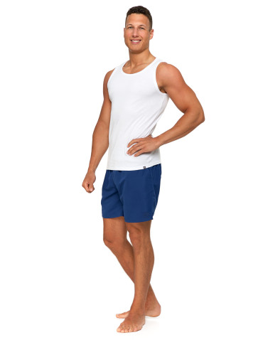 Podkoszulki - Podkoszulka męska bawełniana typu tank top na ramiączkach BIAŁY - produkt 5