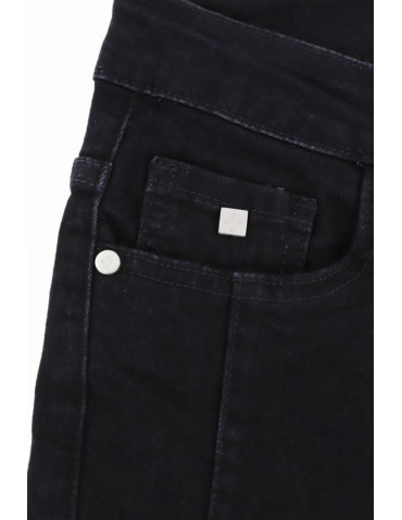 Spodnie - Spodnie damskie jeansowe mom fit CZARNY - produkt 3