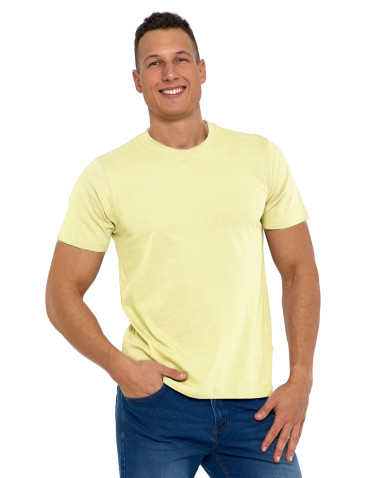 Koszulki, topy, koszule - Koszulka męska bawełniana T-shirt ŻÓŁTY - produkt 1