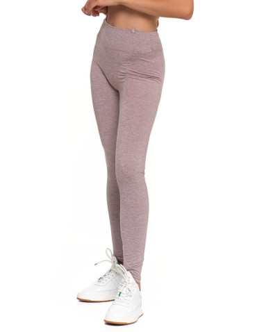 Legginsy - Klasyczne legginsy damskie z wysokim stanem BEŻOWY - produkt 3