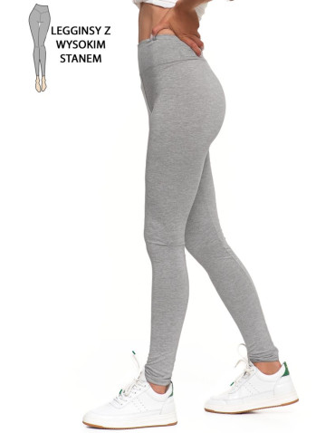 Legginsy - Klasyczne legginsy damskie z wysokim stanem GRAFIT - produkt 5