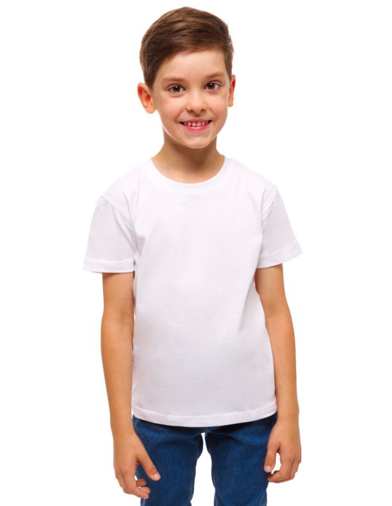 Chłopiec - Biała koszulka chłopięca T-shirt na WF dziecięcy BIAŁY - produkt moraj.pl 1