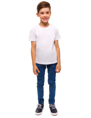 Chłopiec - Biała koszulka chłopięca T-shirt na WF dziecięcy BIAŁY - produkt 2