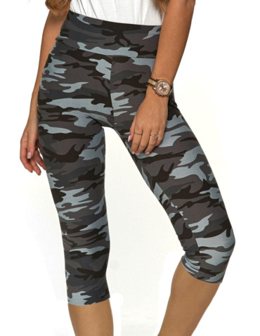 Legginsy - Legginsy damskie 3/4 moro WZÓR 1 - produkt 3