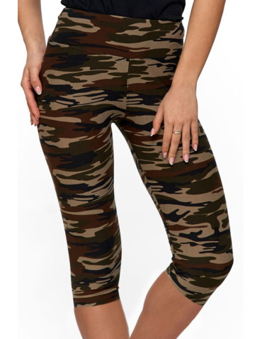 Legginsy - Legginsy damskie 3/4 moro WZÓR 2 - produkt 2