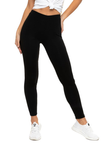 Legginsy - Klasyczne czarne legginsy ocieplane damskie CZARNY - produkt 5