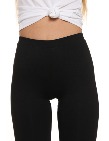 Legginsy - Klasyczne czarne legginsy ocieplane damskie CZARNY - produkt 7