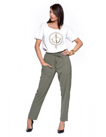 Spodnie - Spodnie damskie KHAKI - produkt 1
