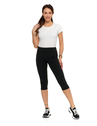 Legginsy - Klasyczne legginsy 3/4 damskie peach touch CZARNY - produkt 4