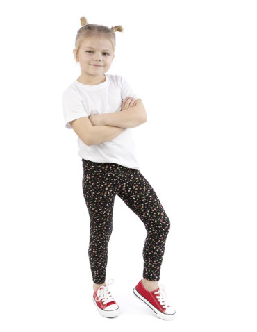 Dziewczynka - Legginsy dziecięce w kratkę, drobne kwiatki WZÓR 1 - produkt 1