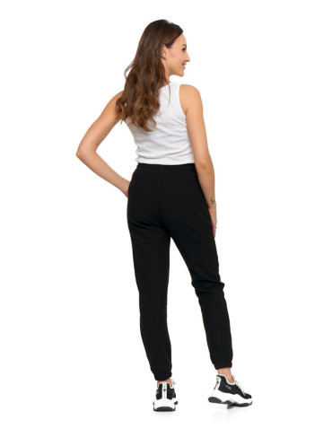 Spodnie - Eleganckie spodnie damskie z kieszeniami CZARNY - produkt 4