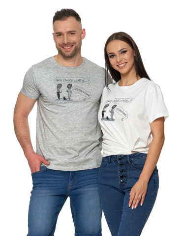 Koszulki i topy - T-shirt damski z zabawnym napisem Żartowniś Ponury JASNY SZARY - produkt 1