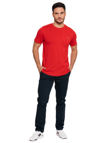 Koszulki, topy, koszule - Koszulka męska T-shirt bawełniany z kieszonką BORDOWY - produkt 4