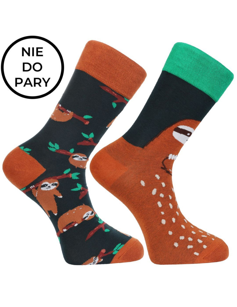 Długie - Skarpetki męskie nie do pary bawełniane z leniwcem WIELOKOLOROWY - produkt moraj.pl 3