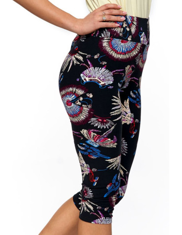 Legginsy - Legginsy damskie 3/4 wzorzyste WZÓR 1 - produkt 2