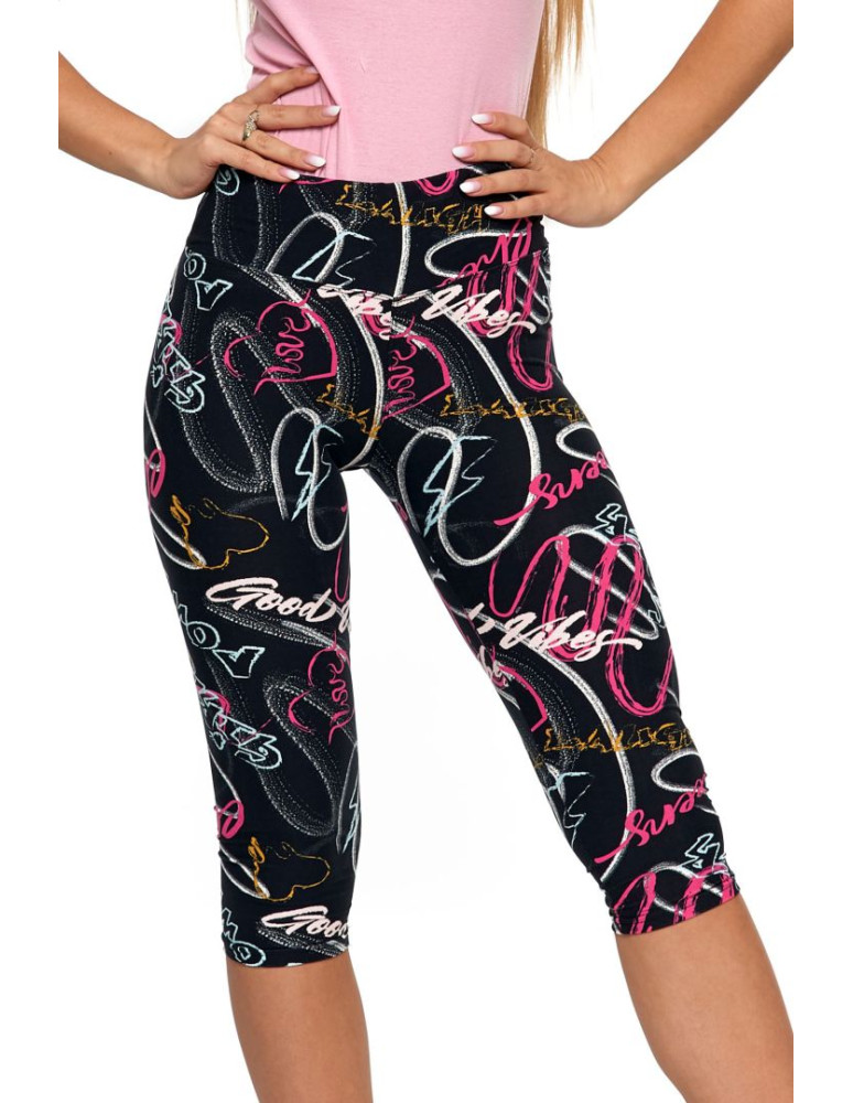 Legginsy - Legginsy damskie 3/4 wzorzyste WZÓR 2 - produkt moraj.pl 1