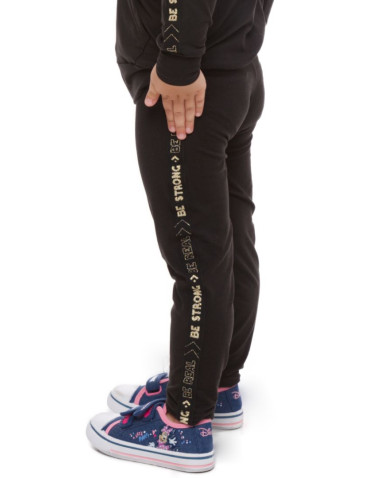 Dziewczynka - Legginsy dziewczęce z efektem peach touch CZARNY - produkt 3