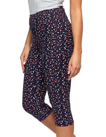 Legginsy - Legginsy damskie 3/4 w kwiaty WZÓR 1 - produkt 4