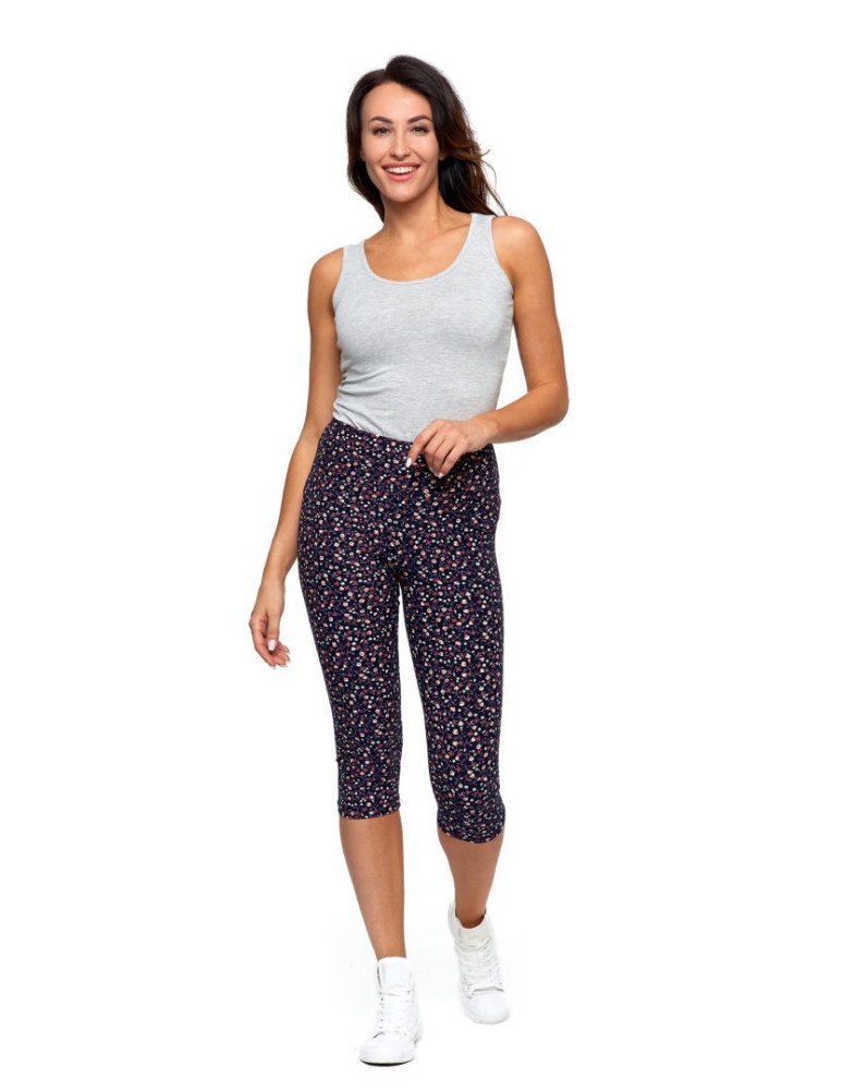 Legginsy - Legginsy damskie 3/4 w kwiaty WZÓR 1 - produkt moraj.pl 1