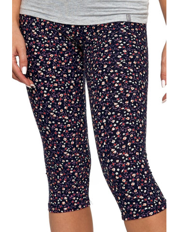 Legginsy - Legginsy damskie 3/4 w kwiaty WZÓR 1 - produkt 5