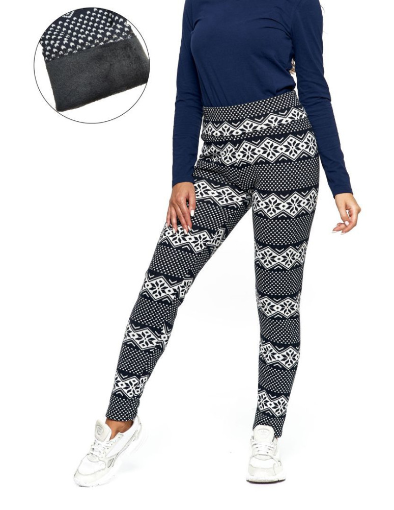 Legginsy - Ocieplane legginsy damskie w skandynawski wzór WZÓR 1 - produkt moraj.pl 4