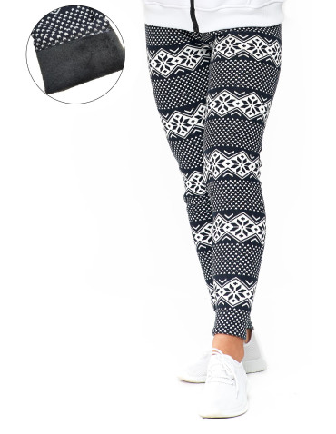 Dziewczynka - Dziecięce legginsy ocieplane w skandynawski wzór WZÓR 1 - produkt 1