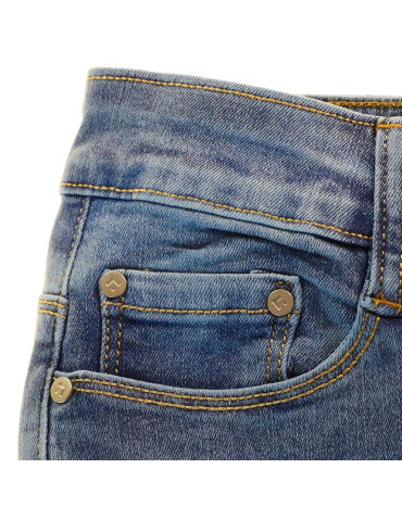 Spodnie - Jeansy spodnie damskie skinny z wysokim stanem NIEBIESKI - produkt 5