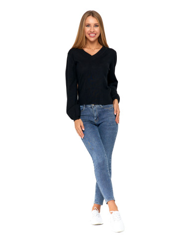 Spodnie - Jeansy spodnie damskie skinny z wysokim stanem JEANS - produkt 7